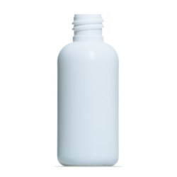 50ml White HDPE Boston Round Bottle, 20/410 Neck